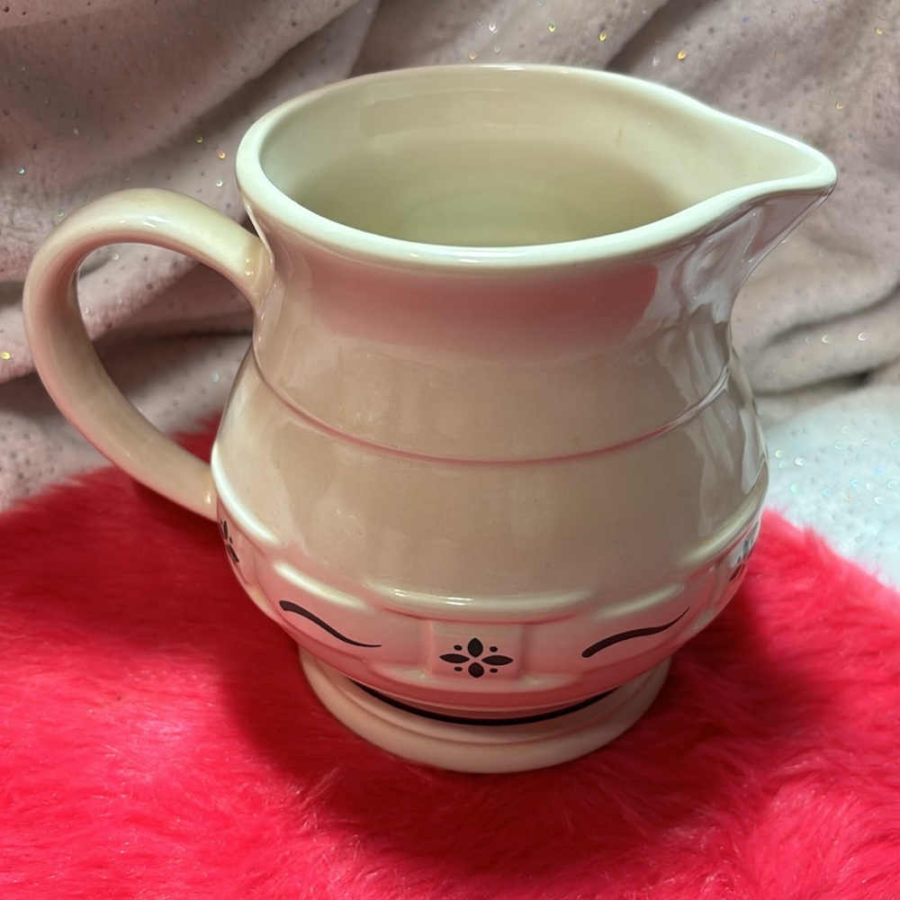 Longaberger Pottery Woven Traditions Heritage Green Small 1 QT Juice Pitcher - Picture 4 of 11